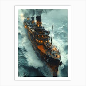 Ship In The Ocean Art Print