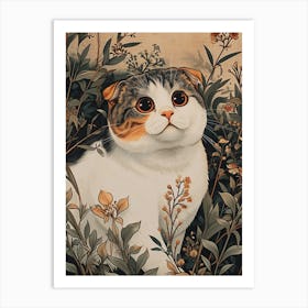 Scottish Fold Cat Japanese Illustration 4 Art Print