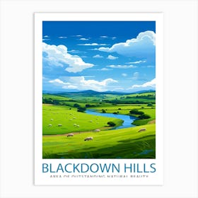 Blackdown Hills Aonb Print Area Of Outstanding Natural Beauty Art Blackdown Hills Poster Somerset Devon Border Wall Art English Countryside 2 Art Print