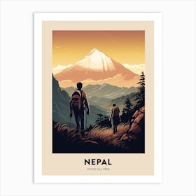 Poon Hill Trek Nepal 2 Vintage Hiking Travel Poster Art Print