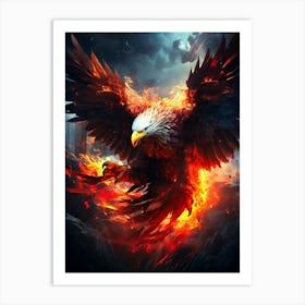 Eagle In Flames 1 Art Print