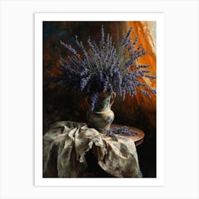 Baroque Floral Still Life Lavender 3 Art Print