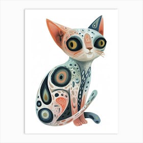 Sphynx Cat Clipart Illustration 3 Art Print