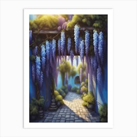 Blue Wisteria Print Art Print