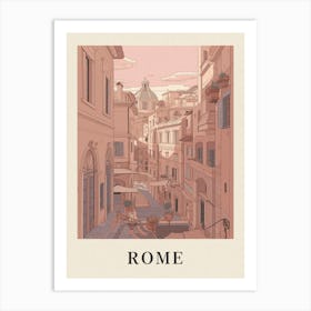 Rome Vintage Pink Italy Poster Art Print