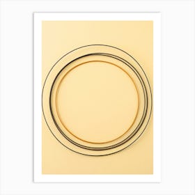 Oval Frame On Yellow Background 2 Art Print