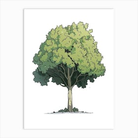 Poplar Tree Pixel Illustration 2 Art Print