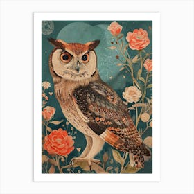 Burmese Fish Owl Japanese Painting 7 Art Print