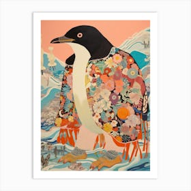 Maximalist Bird Painting Penguin Art Print