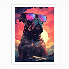 Dog With Sunglasses Art Print