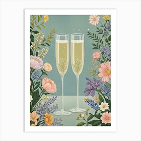 Two Glasses Of Champagne Art Print