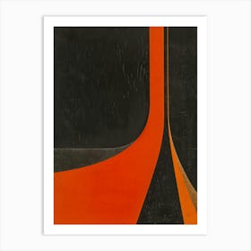 Orange And Black 4 Art Print