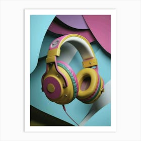 Colorful Headphones 1 Art Print