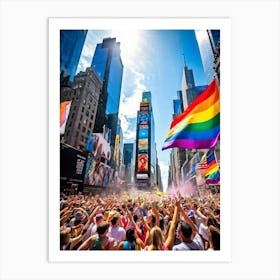 Pride Parade In Times Square Art Print