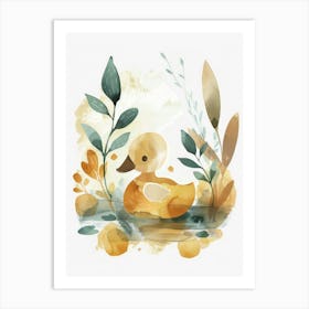 Charming Nursery Kids Animals Duckling 3 Art Print