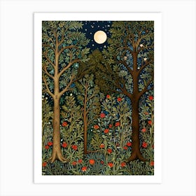 William Morris Moonlight Forest 3 Art Print