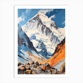 Makalu Nepal China 3 Mountain Painting Art Print