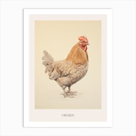 Vintage Bird Drawing Chicken 1 Poster Art Print