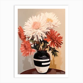 Bouquet Of Asters, Autumn Fall Florals Painting 2 Art Print