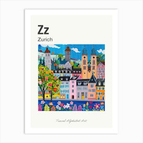 Kids Travel Alphabet  Zurich 3 Art Print