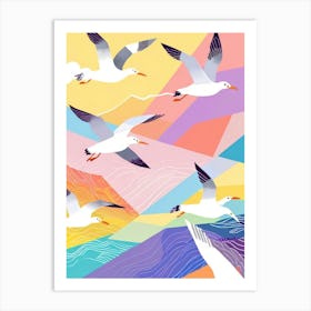 Seagulls In Flight 2 Art Print