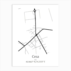 Cesa,Italy Minimalist Map Art Print