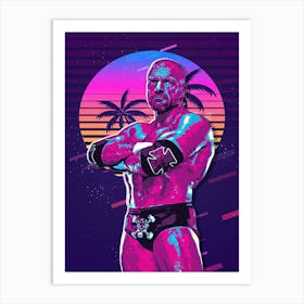 Triple H 80s Retro Art Print