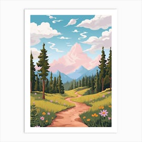 The Colorado Trail Usa 2 Hike Illustration Art Print