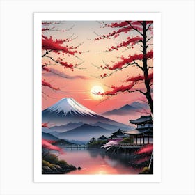 Mt Fuji Painting Art Print