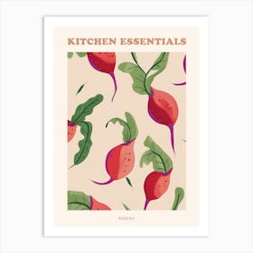 Radish Pattern Illustration Poster  3 Art Print