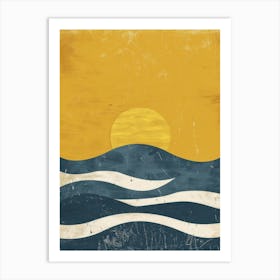 Sunset Over The Ocean Canvas Print Art Print