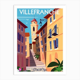 Villefranche Sur Mer Poster Yellow & Blue Art Print