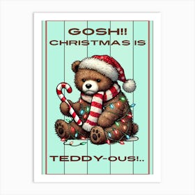 Christmas Teddy Bear Art Print