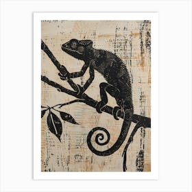 Chameleon Block Print 4 Art Print