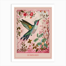 Floral Animal Painting Hummingbird 2 Poster Art Print