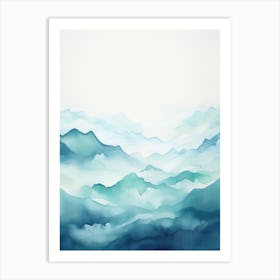 Watercolor Mountains Art Print