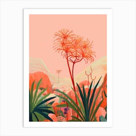 Boho Plant Painting Ponytail Palm 4 Art Print