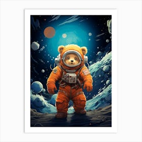 Teddy Bear In Space 1 Art Print