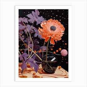 Surreal Florals Cineraria 4 Flower Painting Art Print