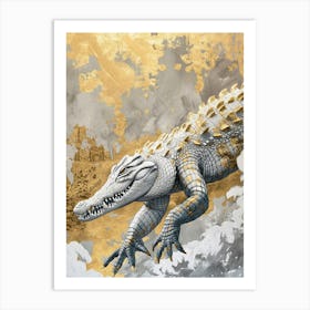 Crocodile Precisionist Illustration 1 Art Print