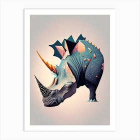 Triceratops Terrazzo Style Dinosaur Art Print