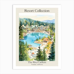 Poster Of The Ritz Carlton, Lake Tahoe   Truckee, California  Resort Collection Storybook Illustration 3 Art Print