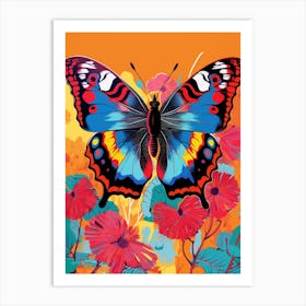 Pop Art Peacock Butterfly 3 Art Print