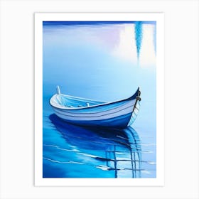 Boat Waterscape Marble Acrylic Painting 1 Art Print