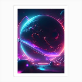 Astrophysics Neon Nights Space Art Print