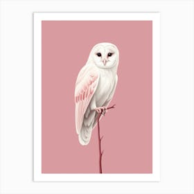 Minimalist Barn Owl 1 Illustration Art Print