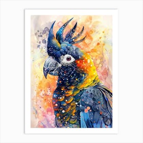 Cockatoo Colourful Watercolour 1 Art Print