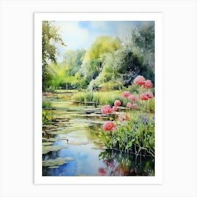 Monets Garden Usa Watercolour 2 Art Print