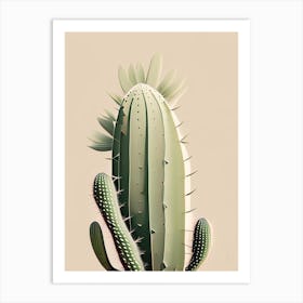 Nopal Cactus Neutral Abstract 1 Art Print