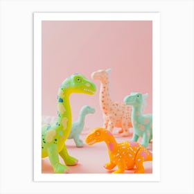 Toy Dinosaur Pastel Portrait Art Print